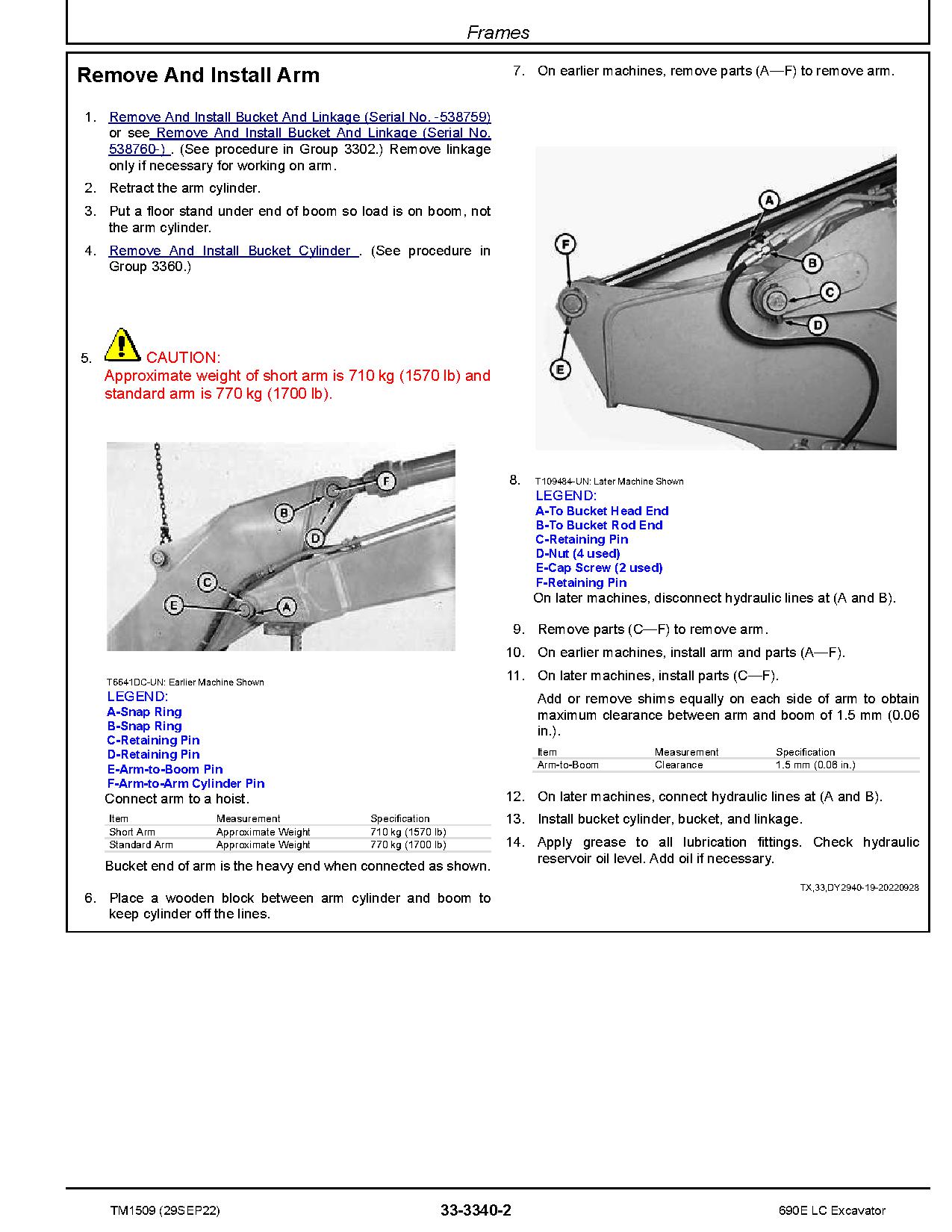 John Deere 690E LC Crawler Excavators Repair Manual TM1509 (3)