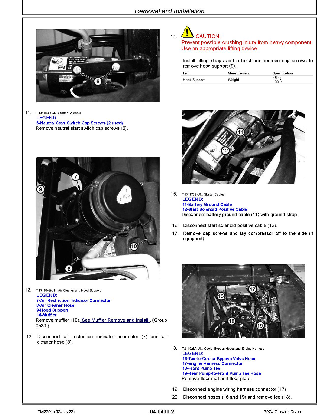 John Deere 700J Crawler Dozers Repair Manual TM2291 (3)