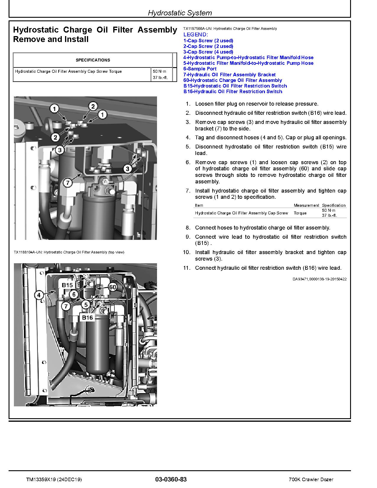 John Deere 700K Crawler Dozers Repair Manual TM13359X19 (3)