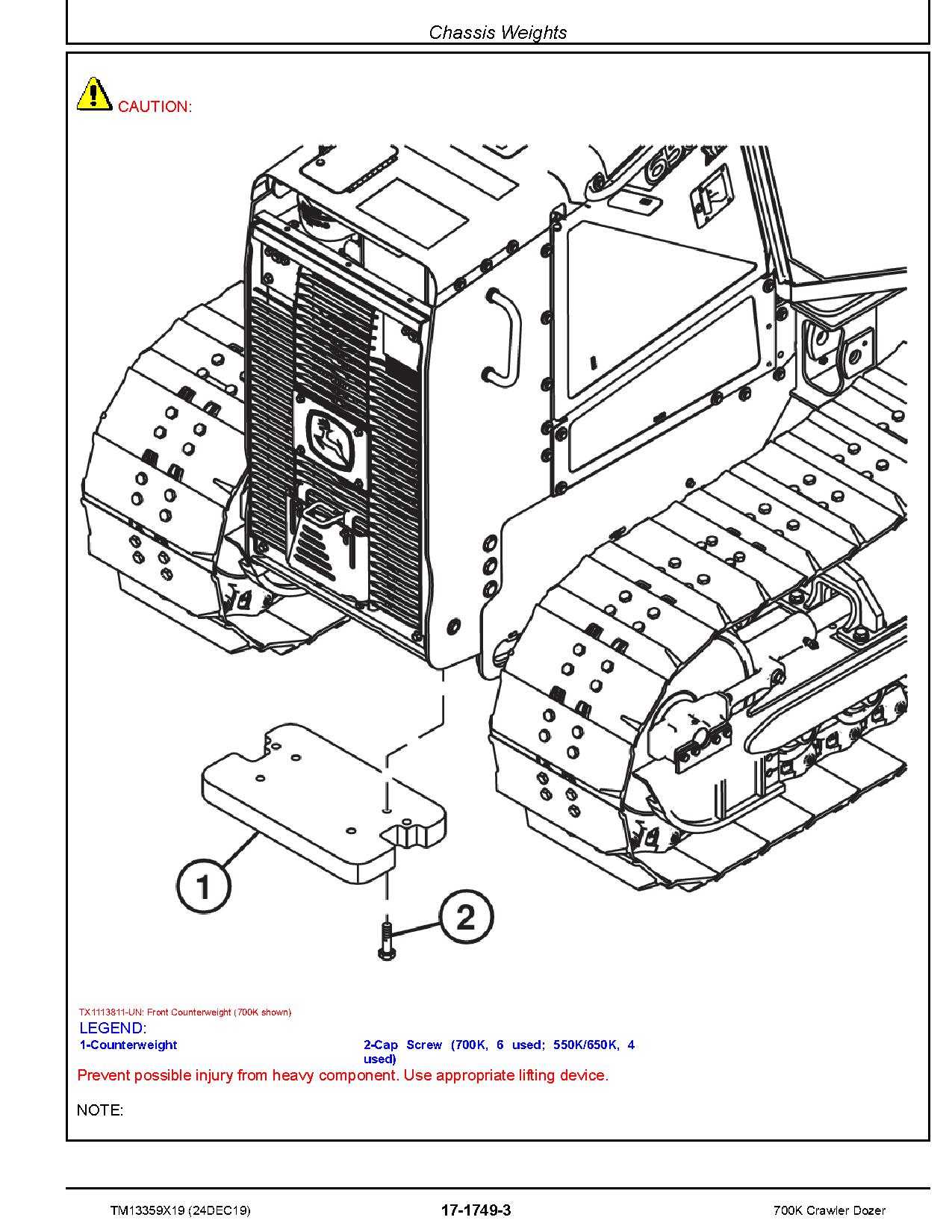 John Deere 700K Crawler Dozers Repair Manual TM13359X19 (4)