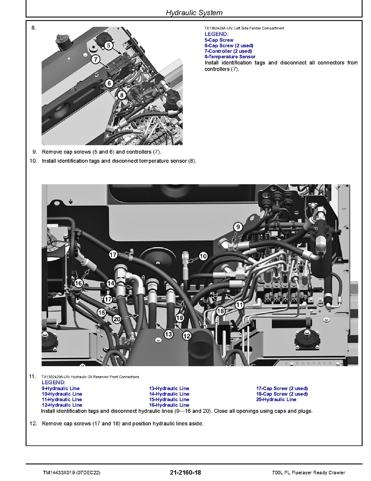 John Deere 700L PL Pipelayer Ready Crawlers Repair Manual TM14433X019 (4)