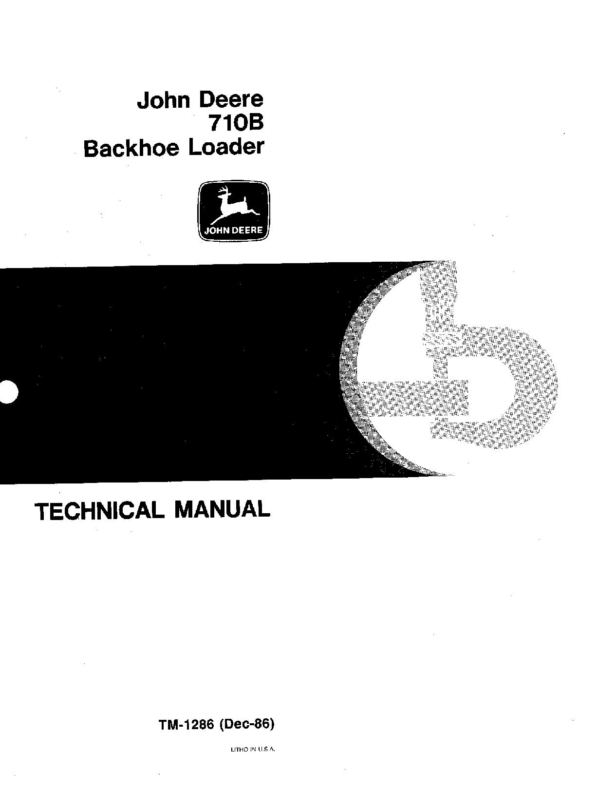 John Deere 710B Backhoe Loaders Technical Manual TM1286 (1)