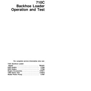 John Deere 710C Backhoe Loaders Operation Test Manual TM1450 (1)