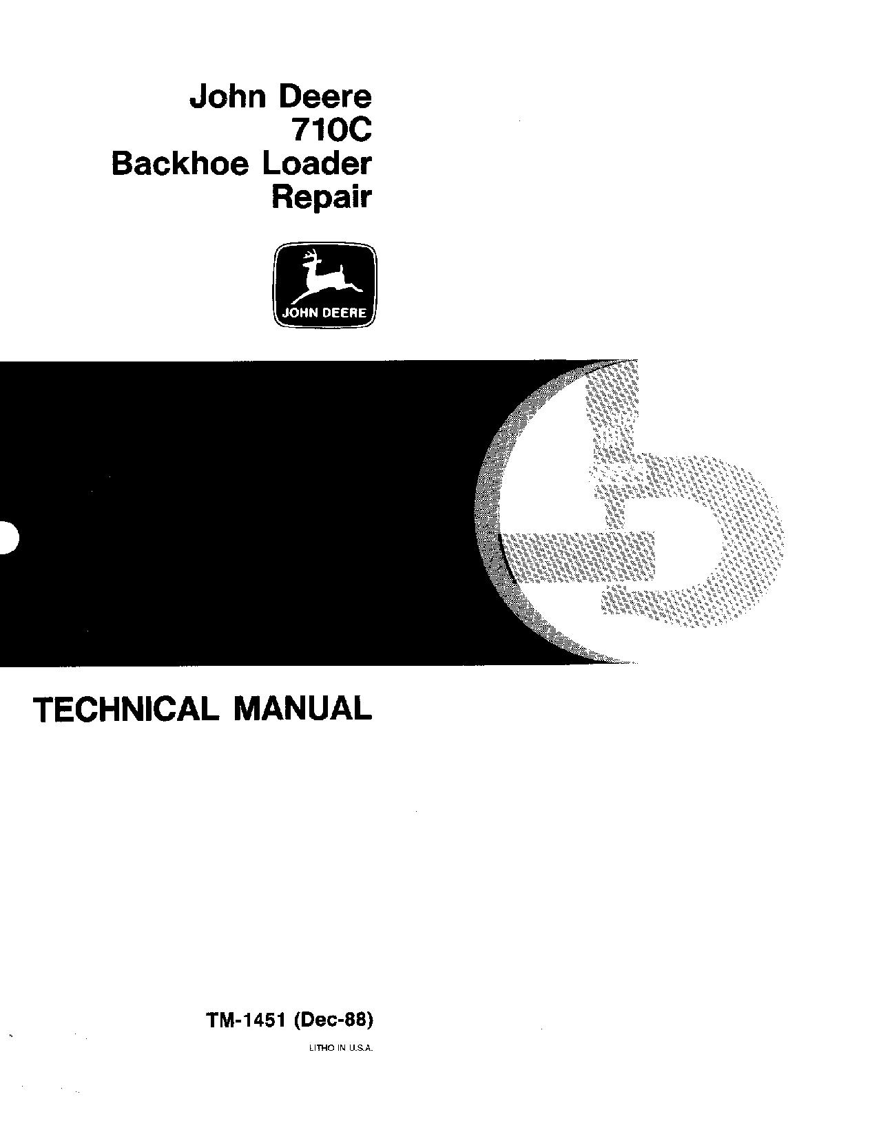 John Deere 710C Backhoe Loaders Repair Manual TM1451 (1)
