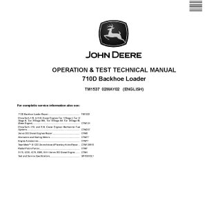 John Deere 710D Backhoe Loaders Operation Test Manual TM1537 (1)