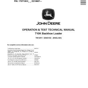 John Deere 710K Backhoe Loaders Operation Test Manual TM12511 (1)