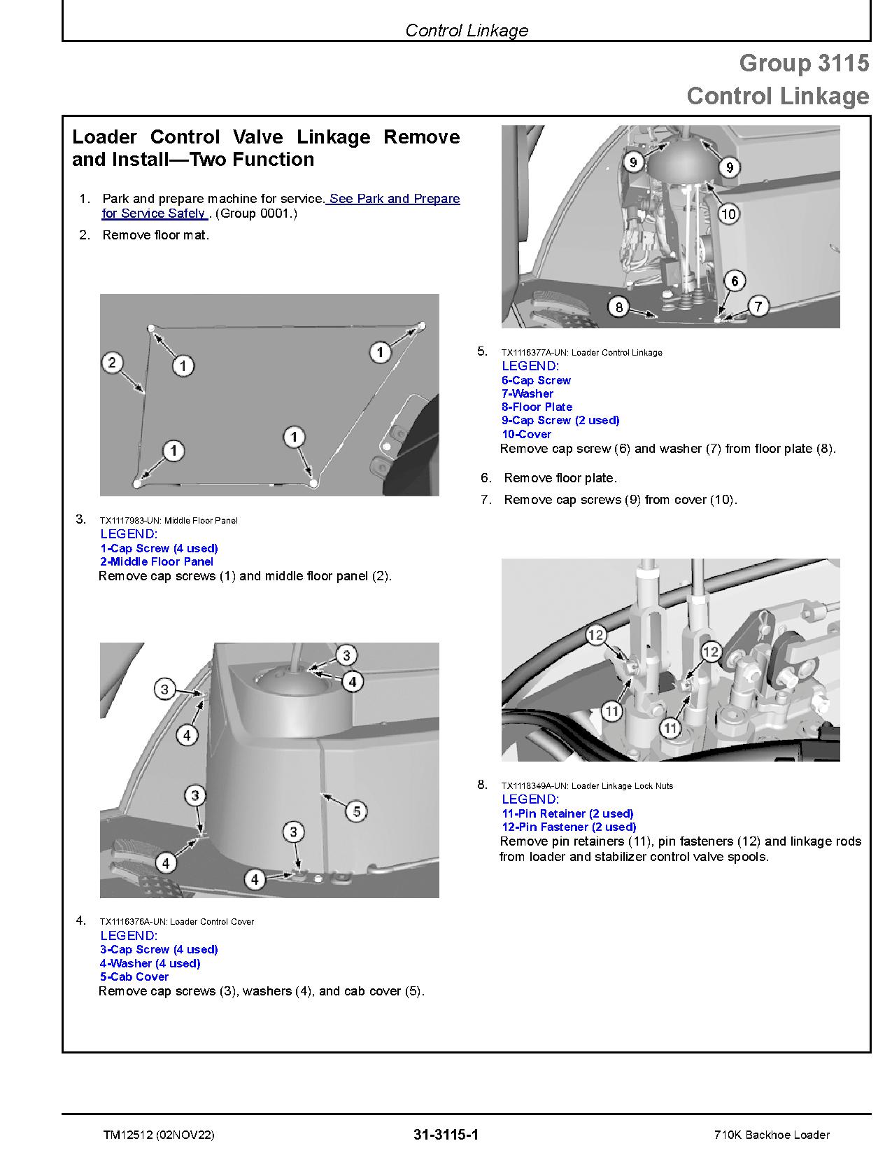 John Deere 710K Backhoe Loaders Repair Manual TM12512 (4)