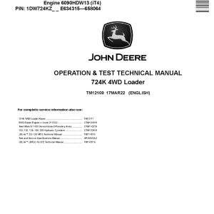 John Deere 724K 4WD Loaders Operation Test Manual TM12109 (1)