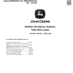 John Deere 724K 4WD Loaders Repair Manual TM10697 (1)
