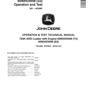 John Deere 744K 4WD Loaders Operation Test Manual TM10682 (1)