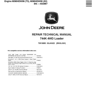John Deere 744K 4WD Loaders Repair Manual TM10683 (1)