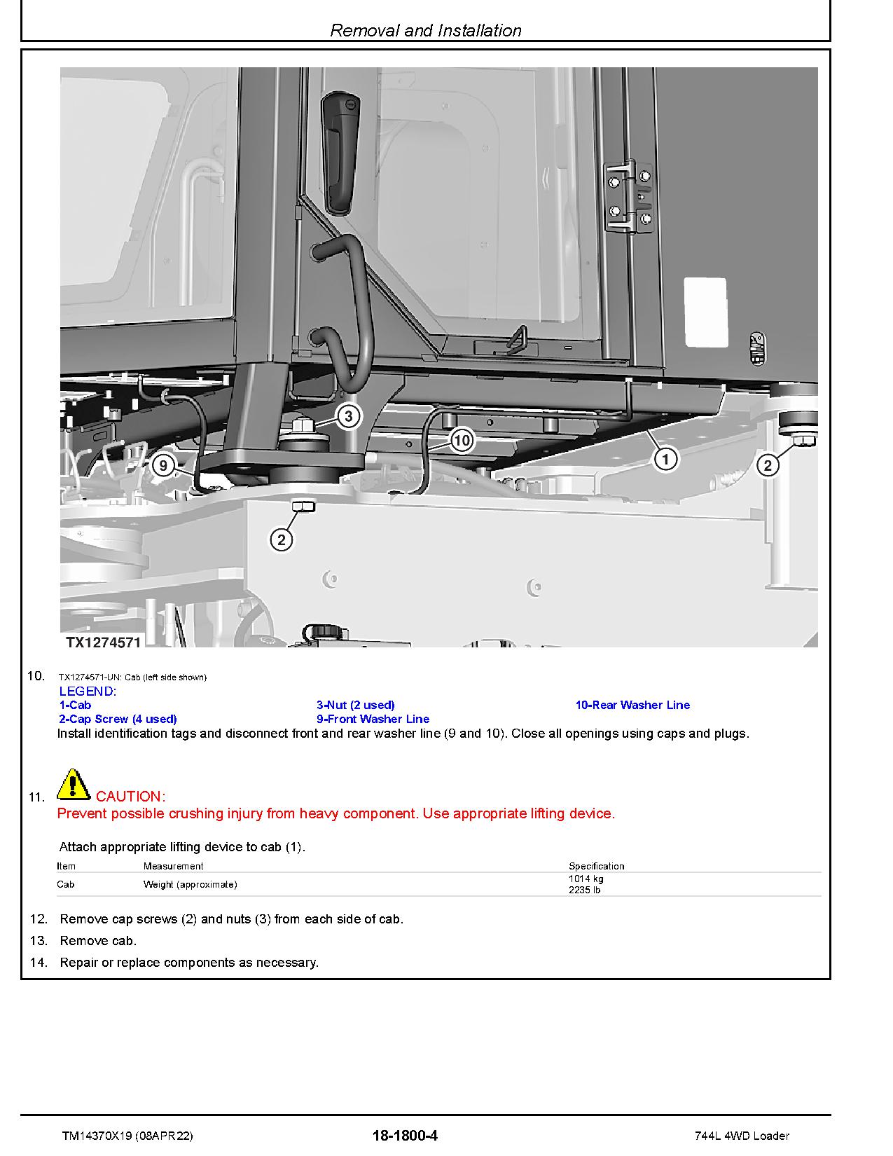 John Deere 744L 4WD Wheel Loaders Repair Manual TM14370X19 (4)