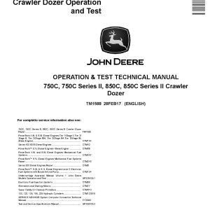 John Deere 750C 850C 750C 850C Crawler Dozers Operation Test Manual TM1588 (1)