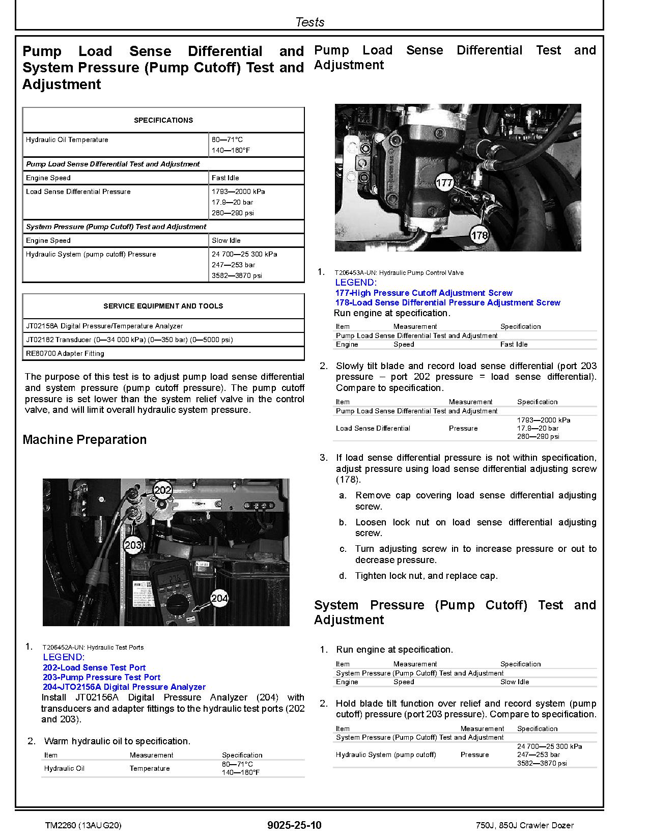 John Deere 750J 850J Crawler Dozers Operation Test Manual TM2260 (3)