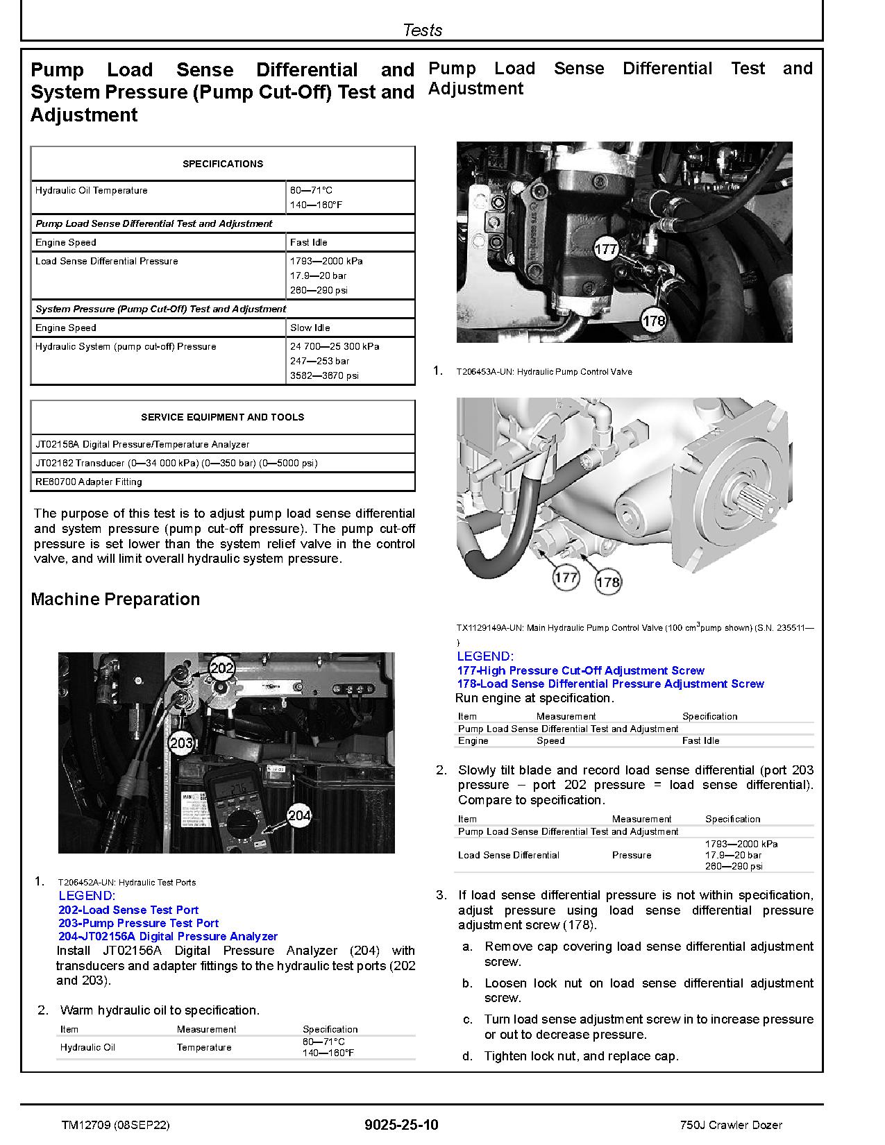John Deere 750J Crawler Dozers Operation Test Manual TM12709 (4)