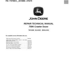 John Deere 750K Crawler Dozers Repair Manual TM12269 (1)