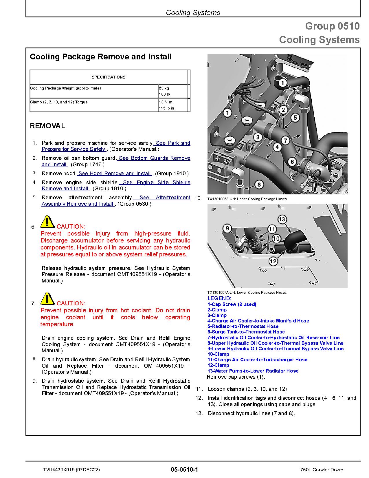John Deere 750L Crawler Dozers Repair Manual TM14430X019 (2)