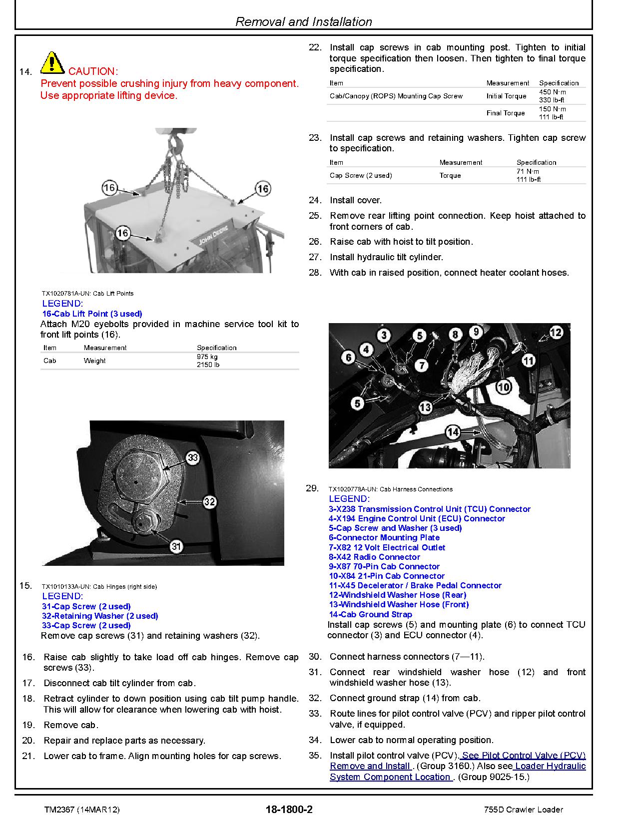 John Deere 755D Crawler Loaders Repair Manual TM2367 (4)