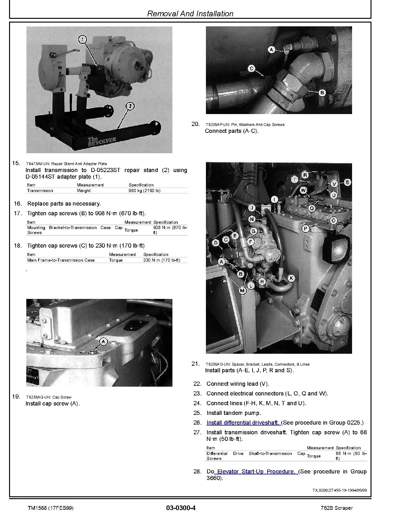 John Deere 762B Scrapers Repair Manual TM1568 (2)