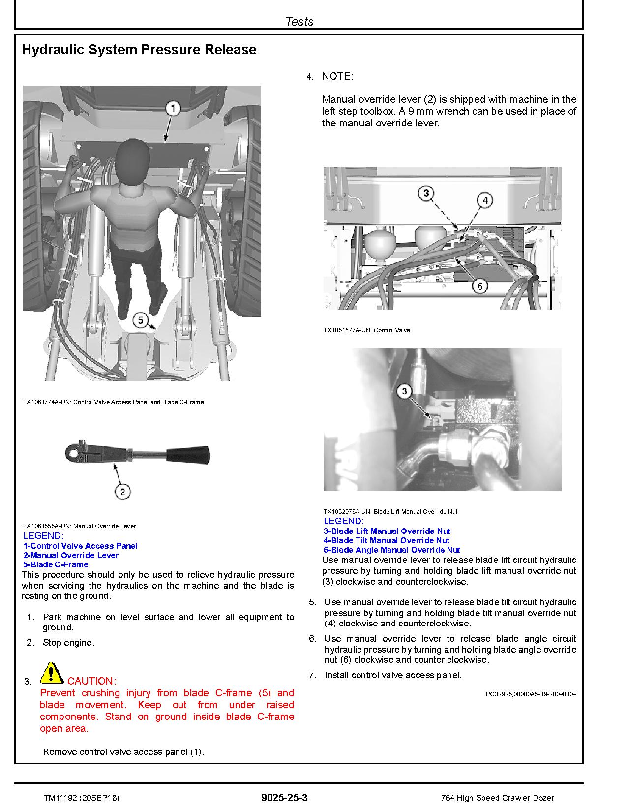 John Deere 764 High Speed Dozers Operation Test Manual TM11192 (4)