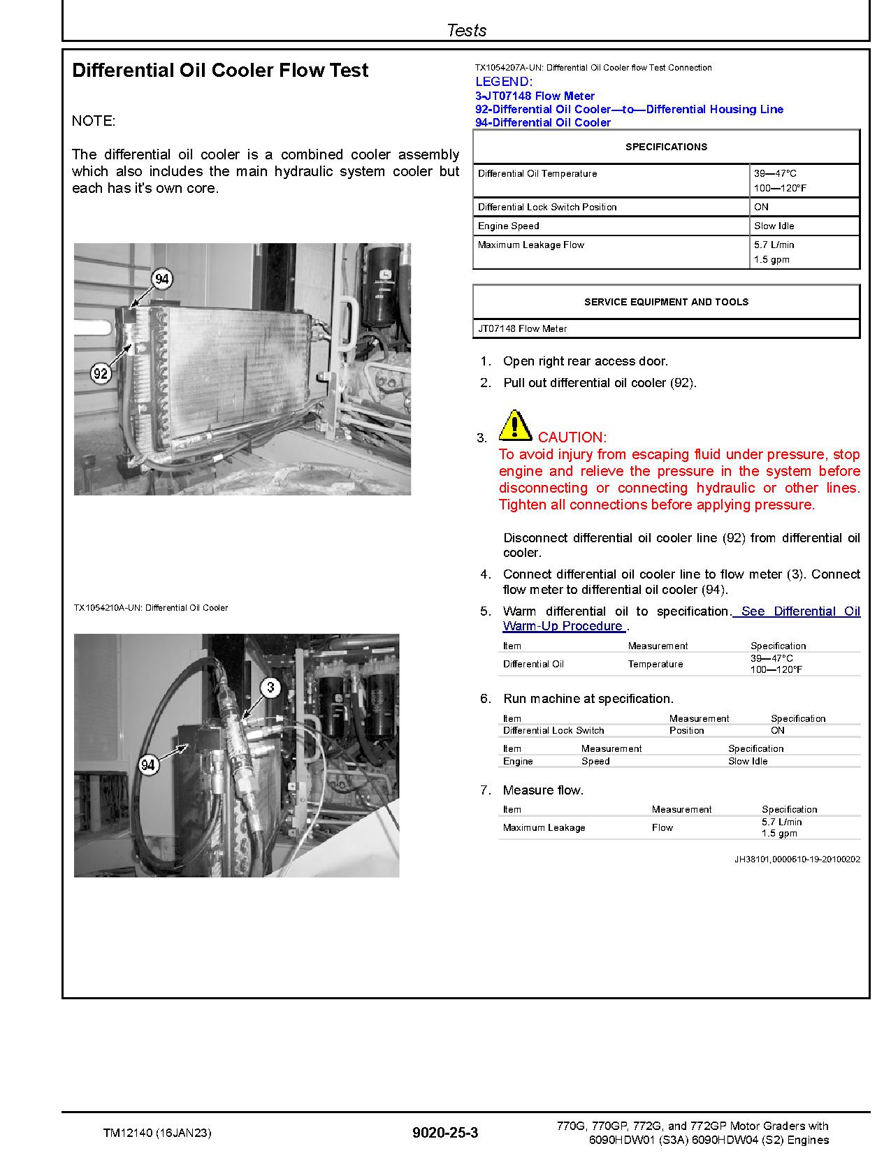 John Deere 770G 770GP 772G 772GP Motor Graders Operation Test Manual TM12140 (4)