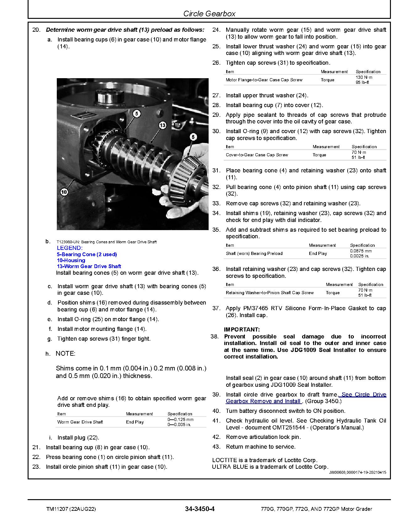 John Deere 770G 770GP 772G 772GP Motor Graders Repair Manual TM11207 (4)