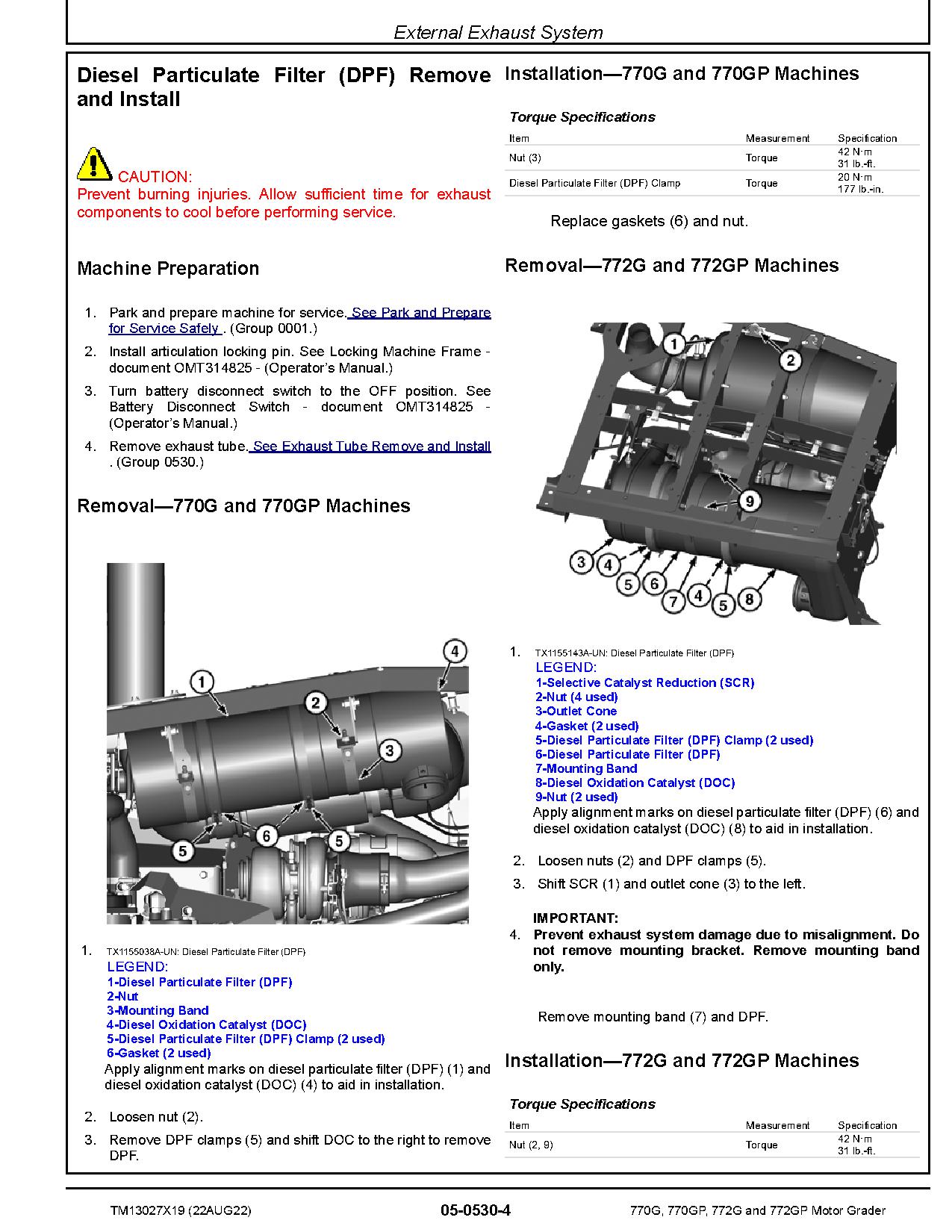 John Deere 770G 770GP 772G 772GP Motor Graders Repair Manual TM13027X19 (2)