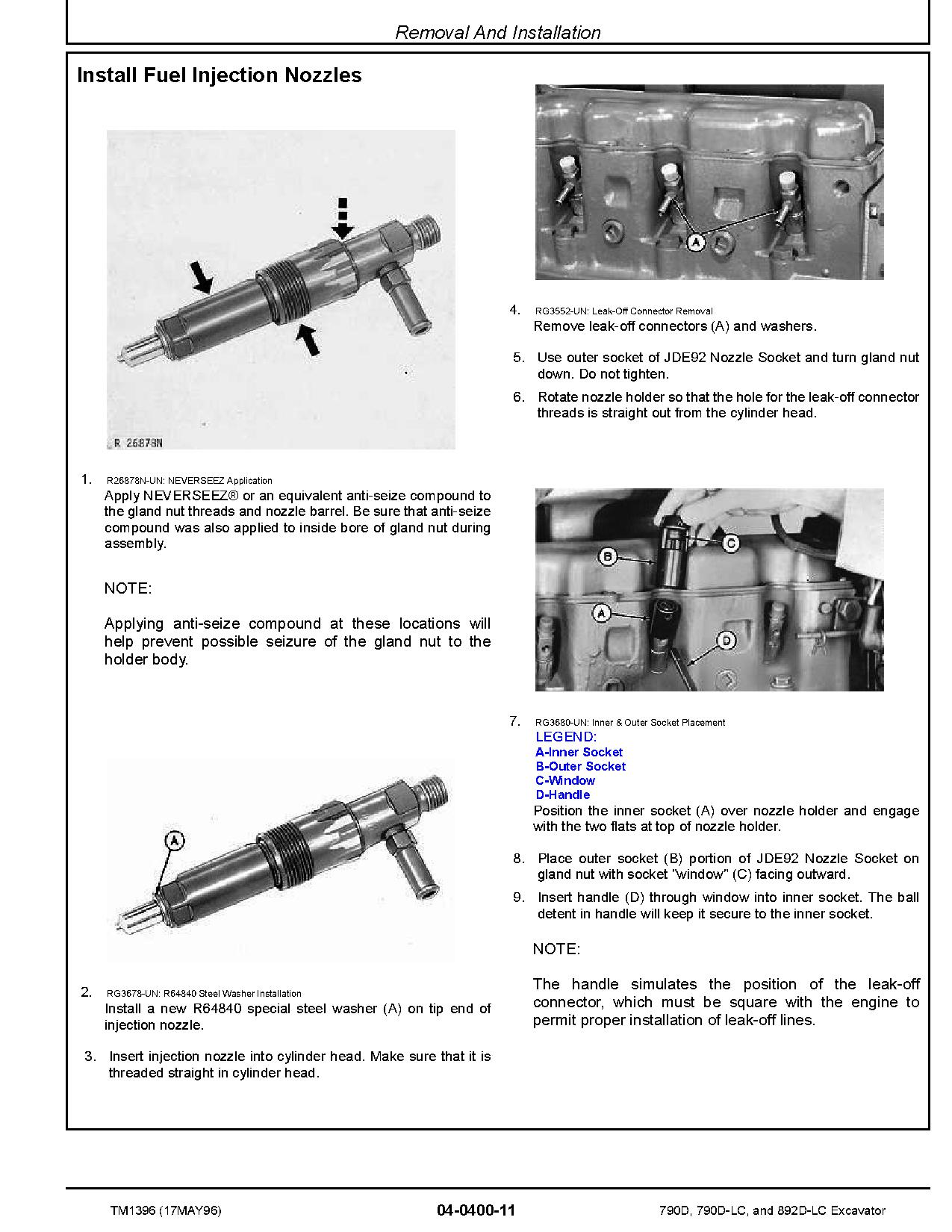 John Deere 790D 790D LC 892D LC Crawler Excavators Repair Manual TM1396 (2)