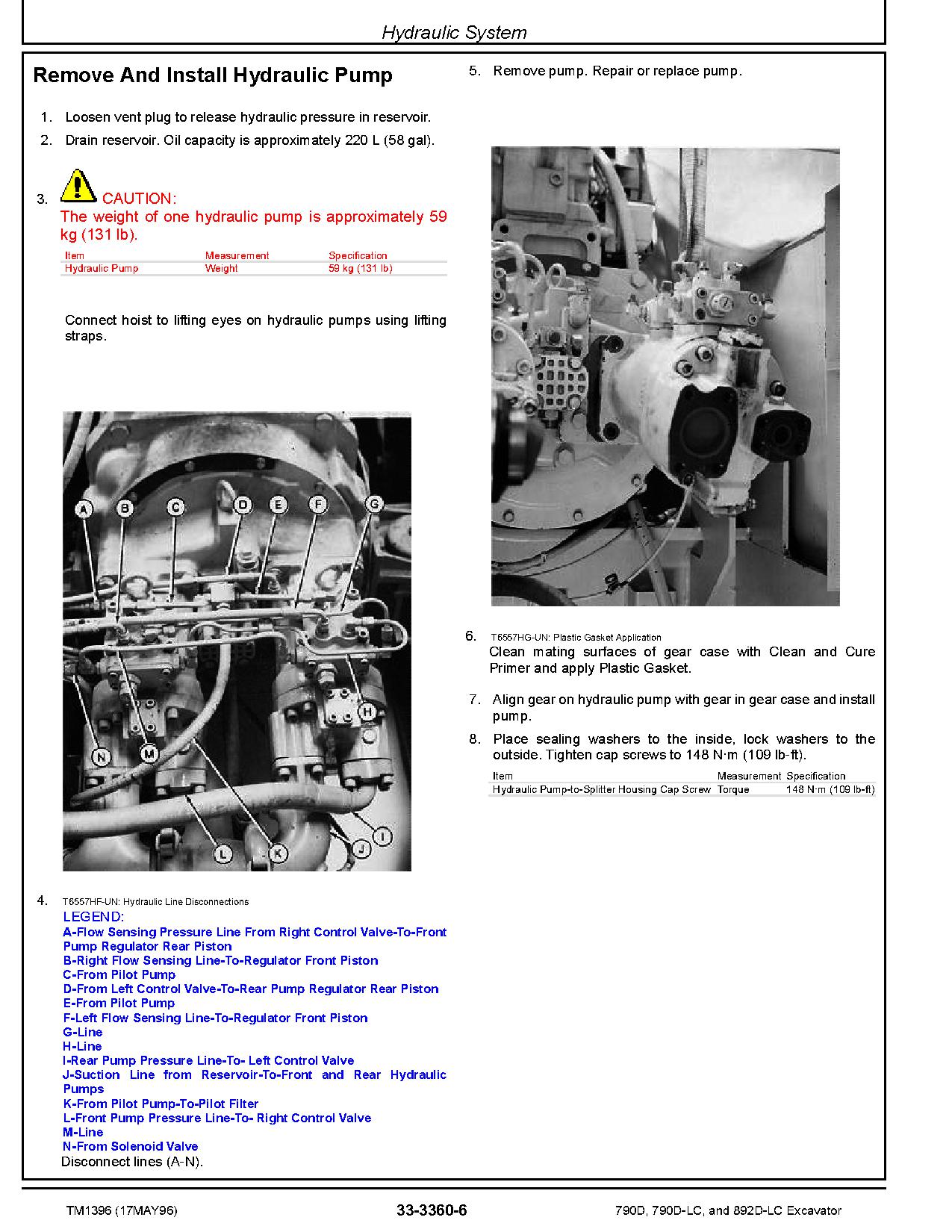 John Deere 790D 790D LC 892D LC Crawler Excavators Repair Manual TM1396 (4)