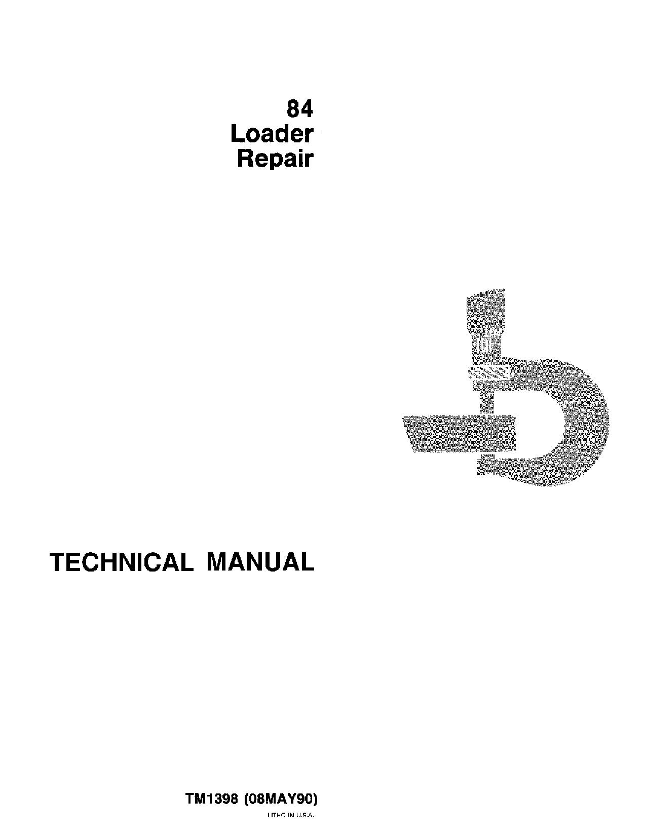 John Deere 84 Wheel Loaders Repair Manual TM1398 (1)