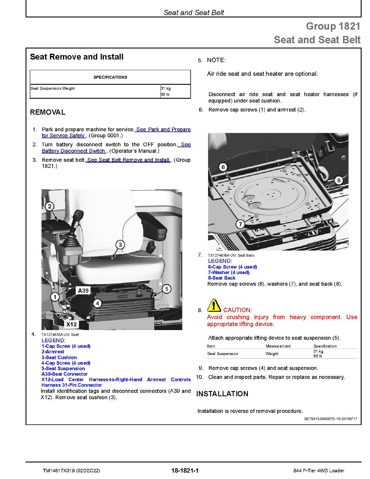 John Deere 844 P Tier 4WD Wheel Loaders Repair Manual TM14617X019 (4)