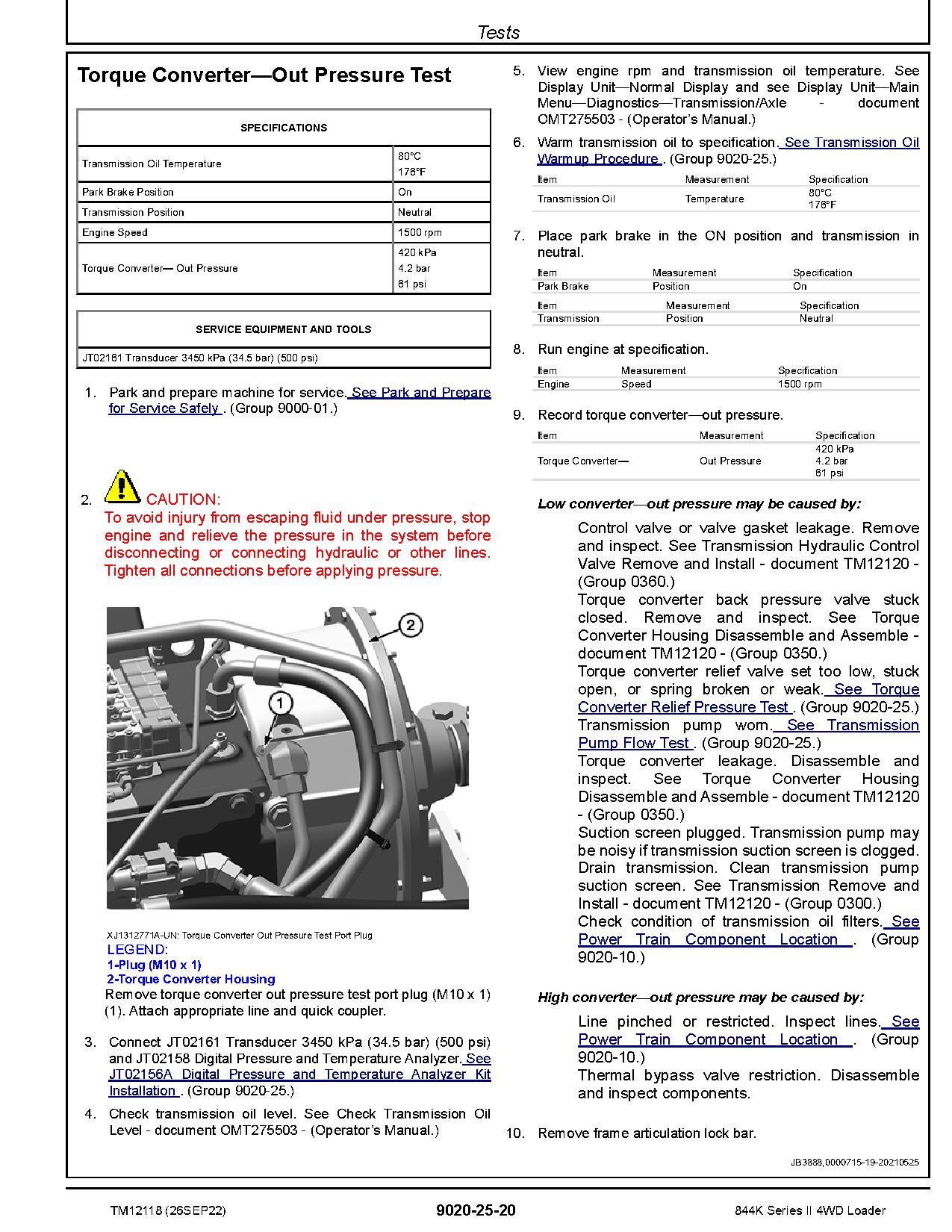 John Deere 844K 4WD Loaders Operation Test Manual TM12118 (4)