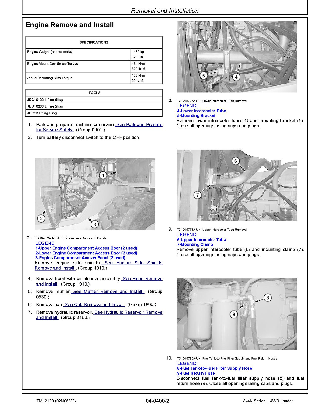 John Deere 844K 4WD Loaders Repair Manual TM12120 (2)