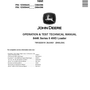 John Deere 844K II 4WD Loaders Operation Test Manual TM13223X19 (1)