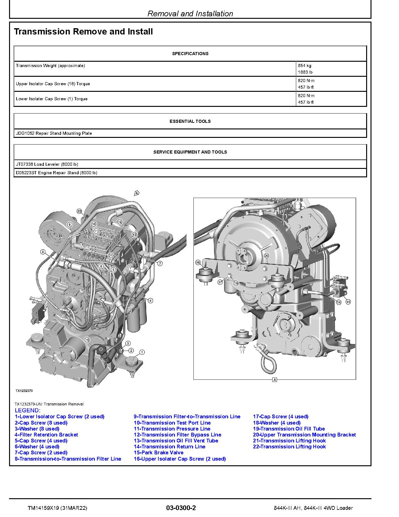 John Deere 844K III AH 4WD Loaders Repair Manual TM14159X19 (2)