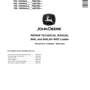 John Deere 844L 844LAH 4WD Wheel Loaders Repair Manual TM14373X19 (1)