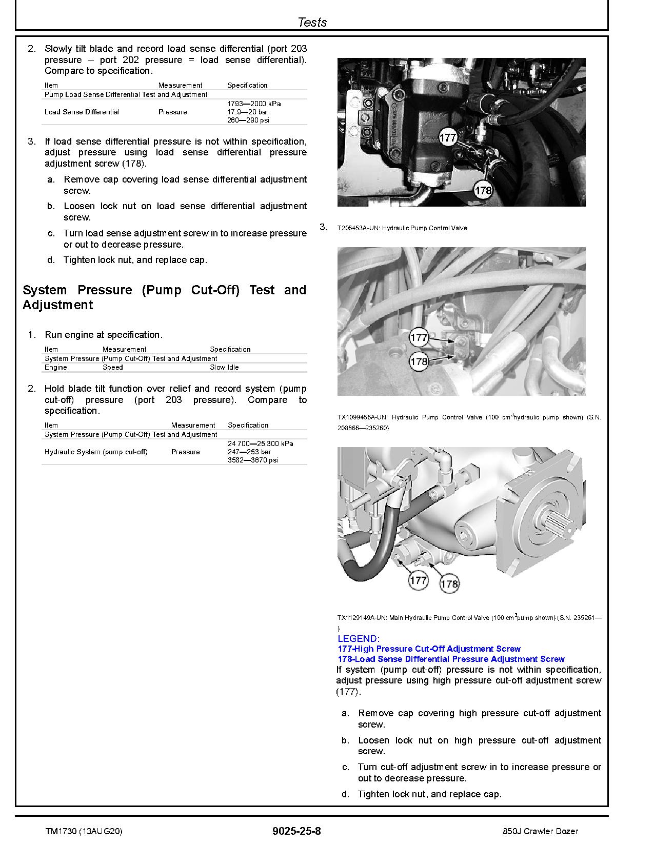 John Deere 850J Crawler Dozers Operation Test Manual TM1730 (4)