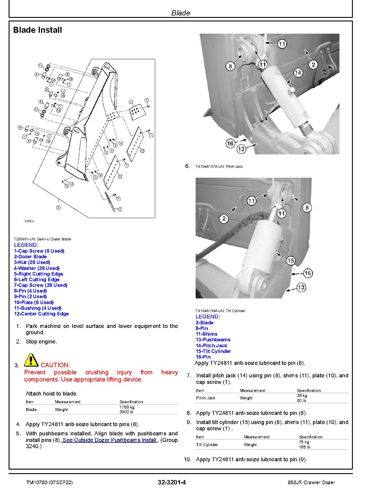John Deere 850JR Military Crawler Dozers Repair Manual TM10780 (4)