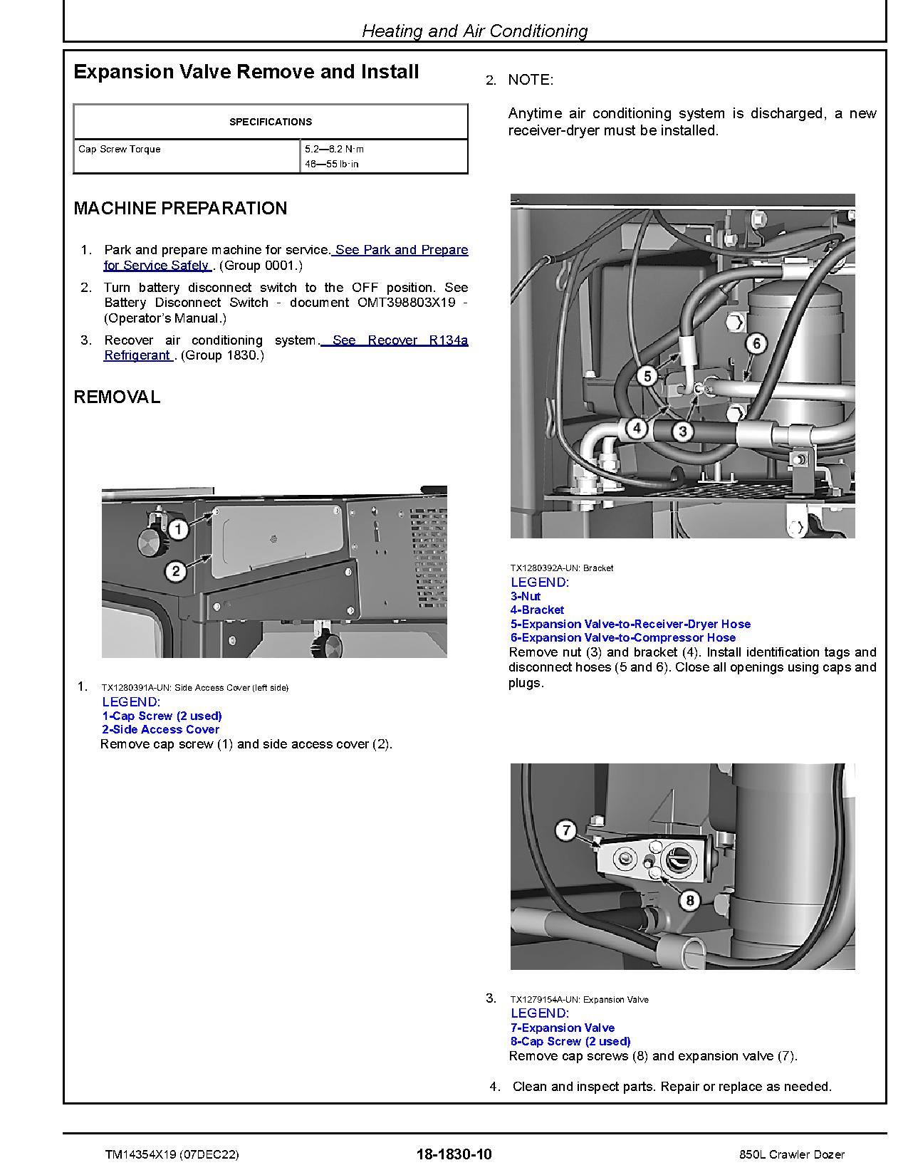 John Deere 850L Crawler Dozers Repair Manual TM14354X19 (3)