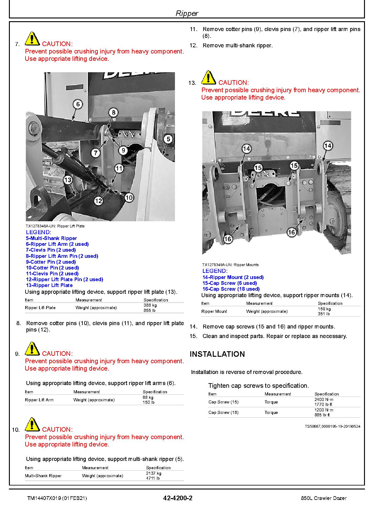 John Deere 850L Crawler Dozers Repair Manual TM14407X019 (4)