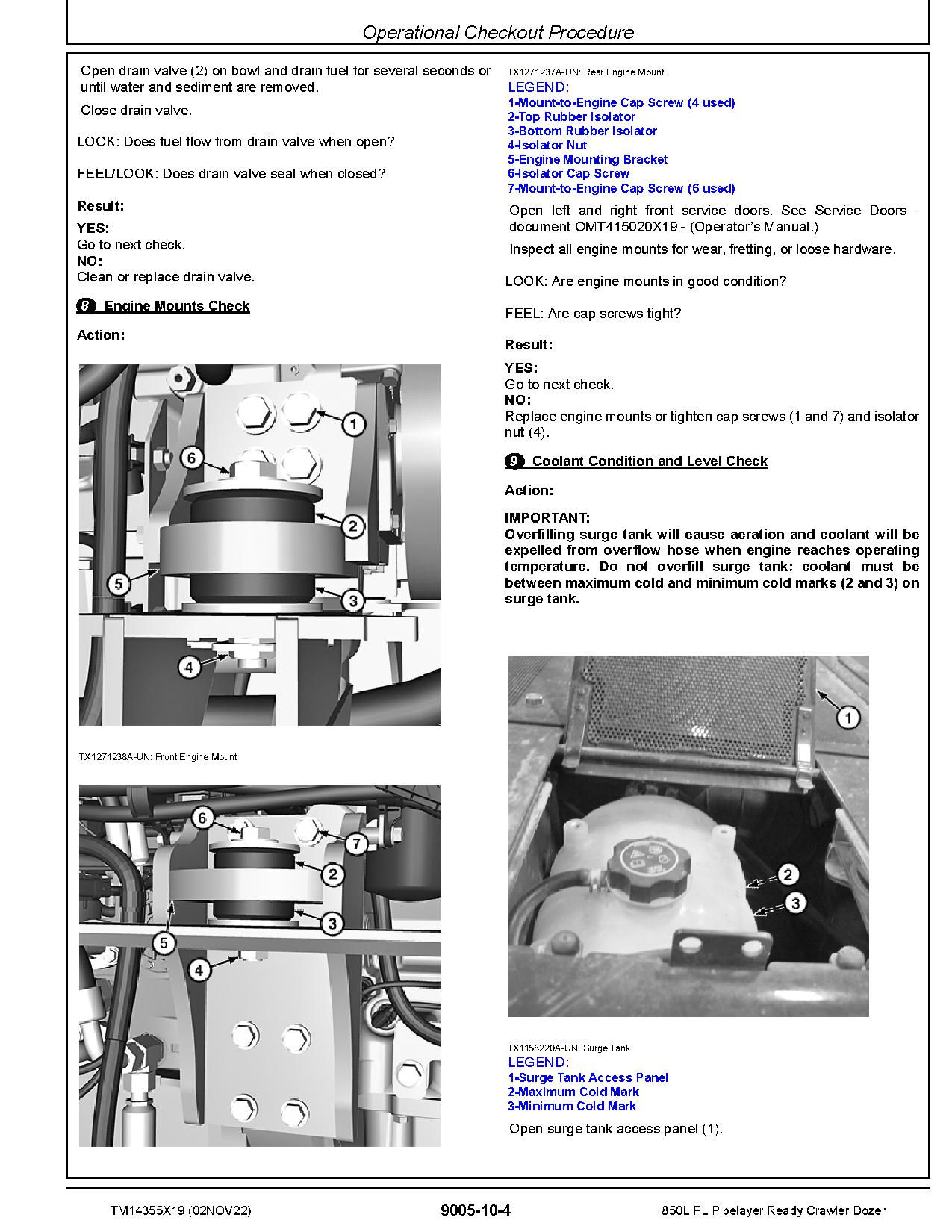 John Deere 850L PL Pipelayer Ready Crawler Dozers Operation Test Manual TM14355X19 (2)