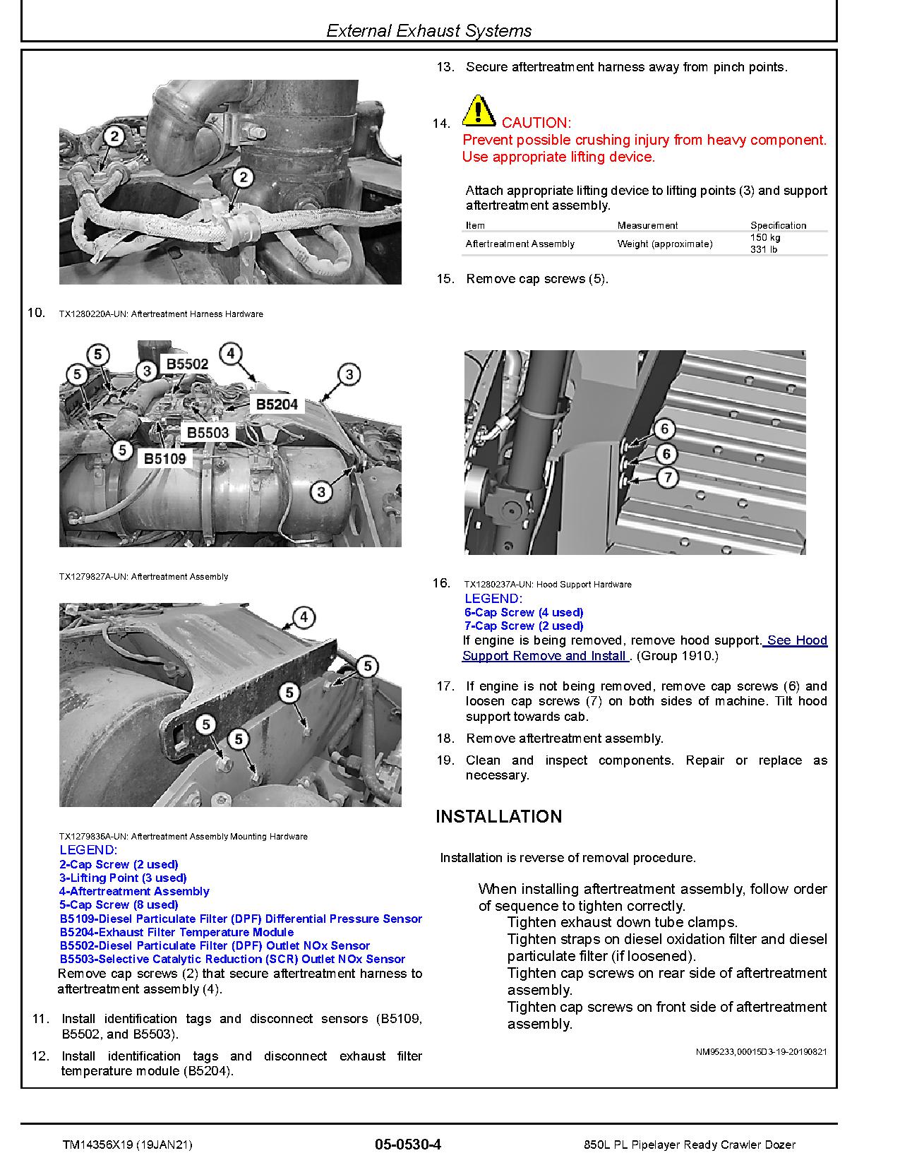 John Deere 850L PL Pipelayer Ready Crawlers Repair Manual TM14356X19 (2)
