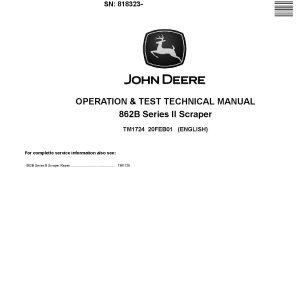 John Deere 862B Scrapers Operation Test Manual TM1724 (1)