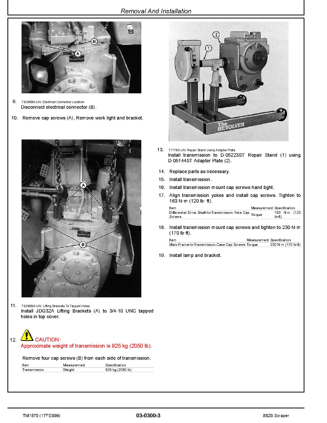 John Deere 862B Scrapers Repair Manual TM1570 (3)