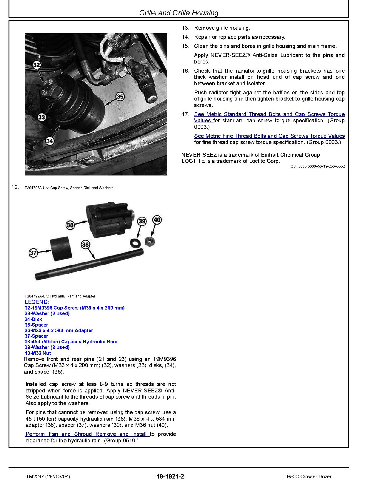 John Deere 950C Crawler Dozers Repair Manual TM2247 (4)