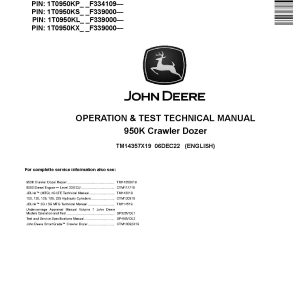 John Deere 950K Crawler Dozers Operation Test Manual TM14357X19 (1)