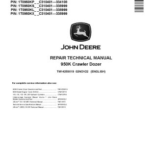 John Deere 950K Crawler Dozers Repair Manual TM14259X19 (1)