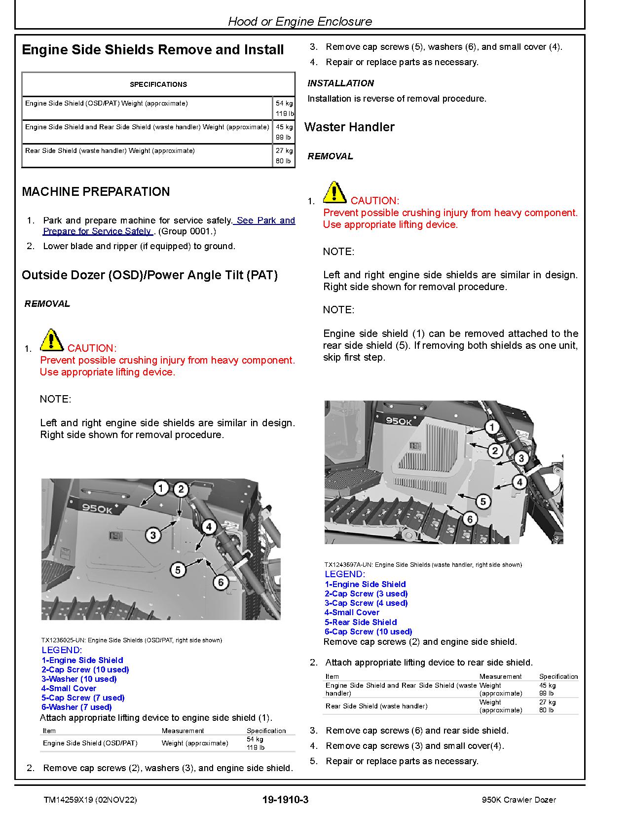 John Deere 950K Crawler Dozers Repair Manual TM14259X19 (3)