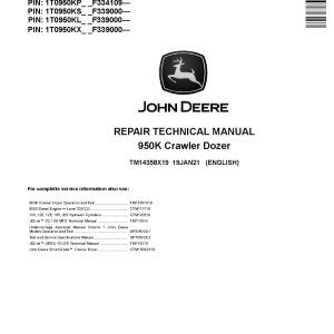 John Deere 950K Crawler Dozers Repair Manual TM14358X19 (1)