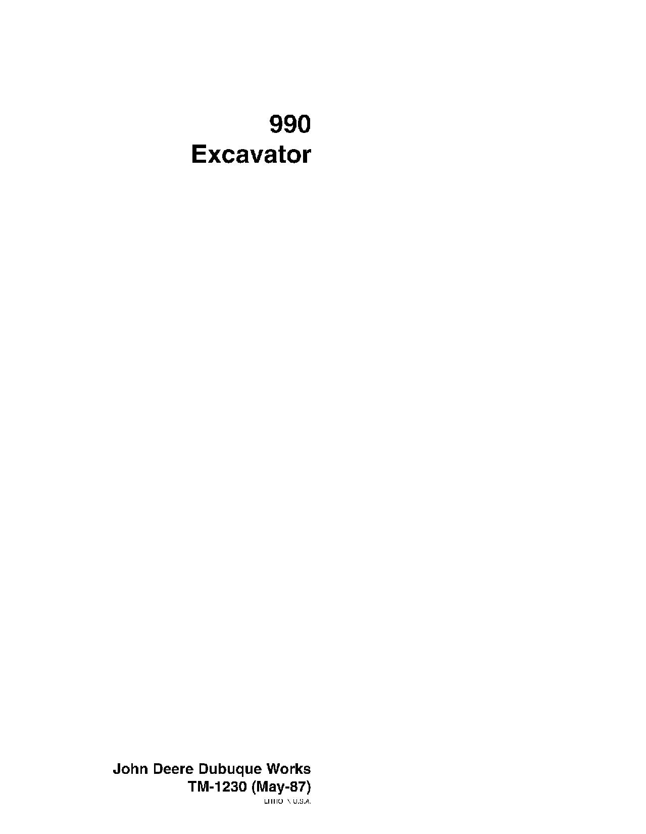 John Deere 990 Crawler Excavators Technical Manual TM1230 (1)